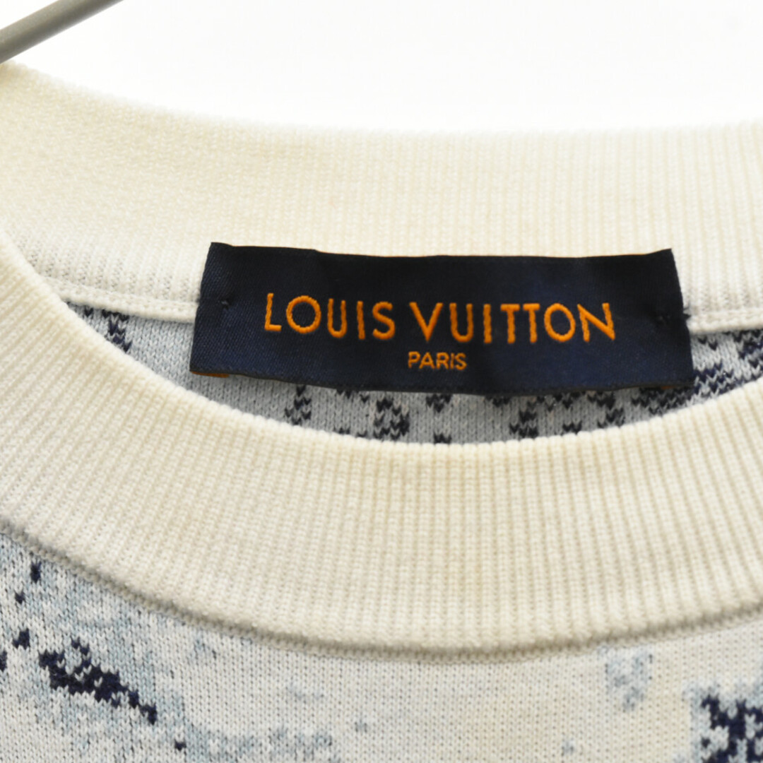 LOUIS VUITTON(ルイヴィトン)のLOUIS VUITTON ルイヴィトン 22AW Monogram Bandana Knit Sweater モノグラムバンダナニットセーター ブルー/ホワイト RM222M JL4 HNN24W メンズのトップス(ニット/セーター)の商品写真