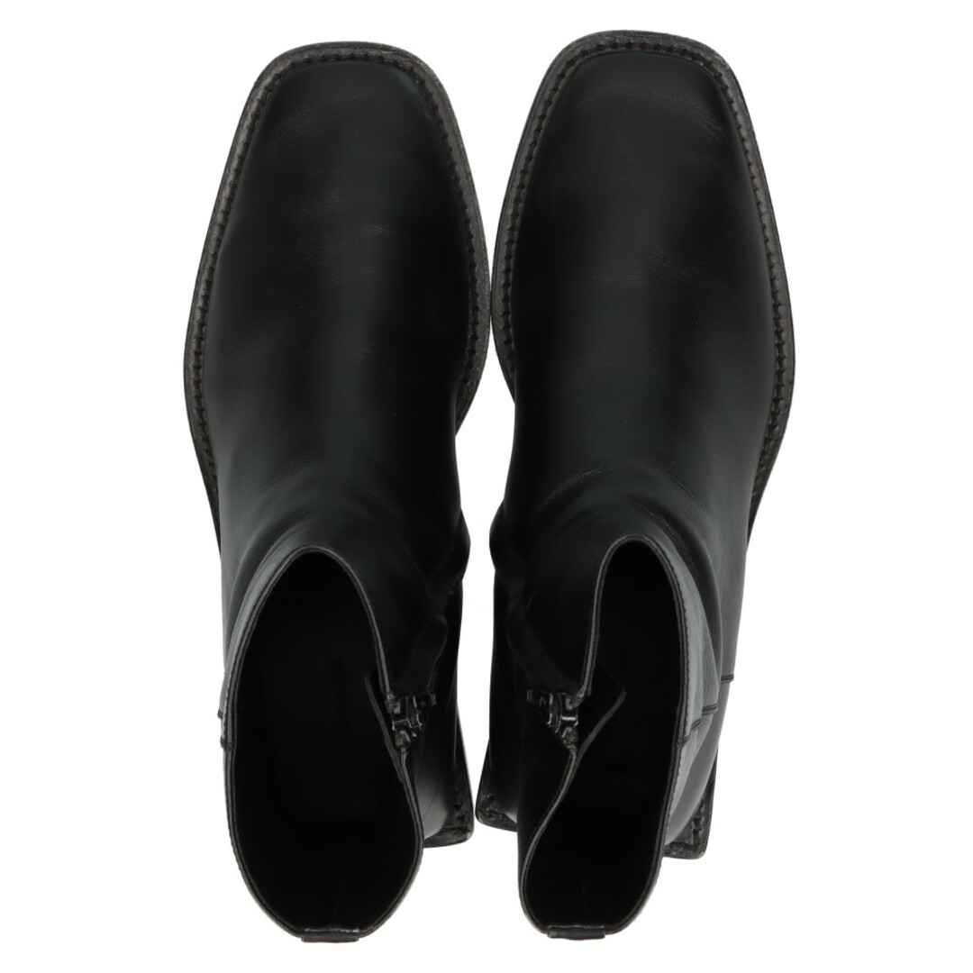 Balenciaga(バレンシアガ)のBALENCIAGA バレンシアガ CARRERA LUX 616349 BBロゴ スクエアトゥブーツ サイドジップレザーブーツ ブラック レディースの靴/シューズ(ブーツ)の商品写真