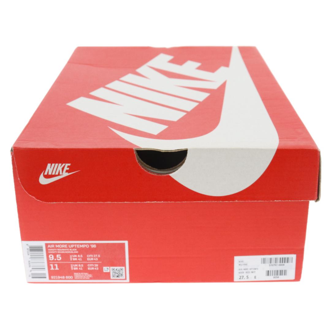 NIKE(ナイキ)のNIKE ナイキ AIR MORE UPTEMPO 96 エア モア アップテンポ モアテン ハイカットスニーカー レッド US9.5/27.5cm 921948-600 メンズの靴/シューズ(スニーカー)の商品写真