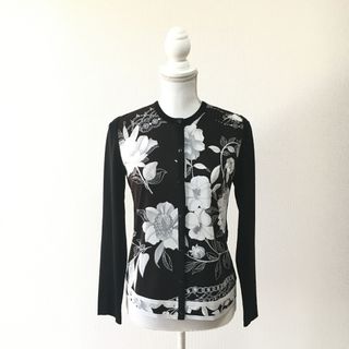 VERYboutique極美品 LEONARD 美しい花柄 カンカン キャミワンピース ネイビー M