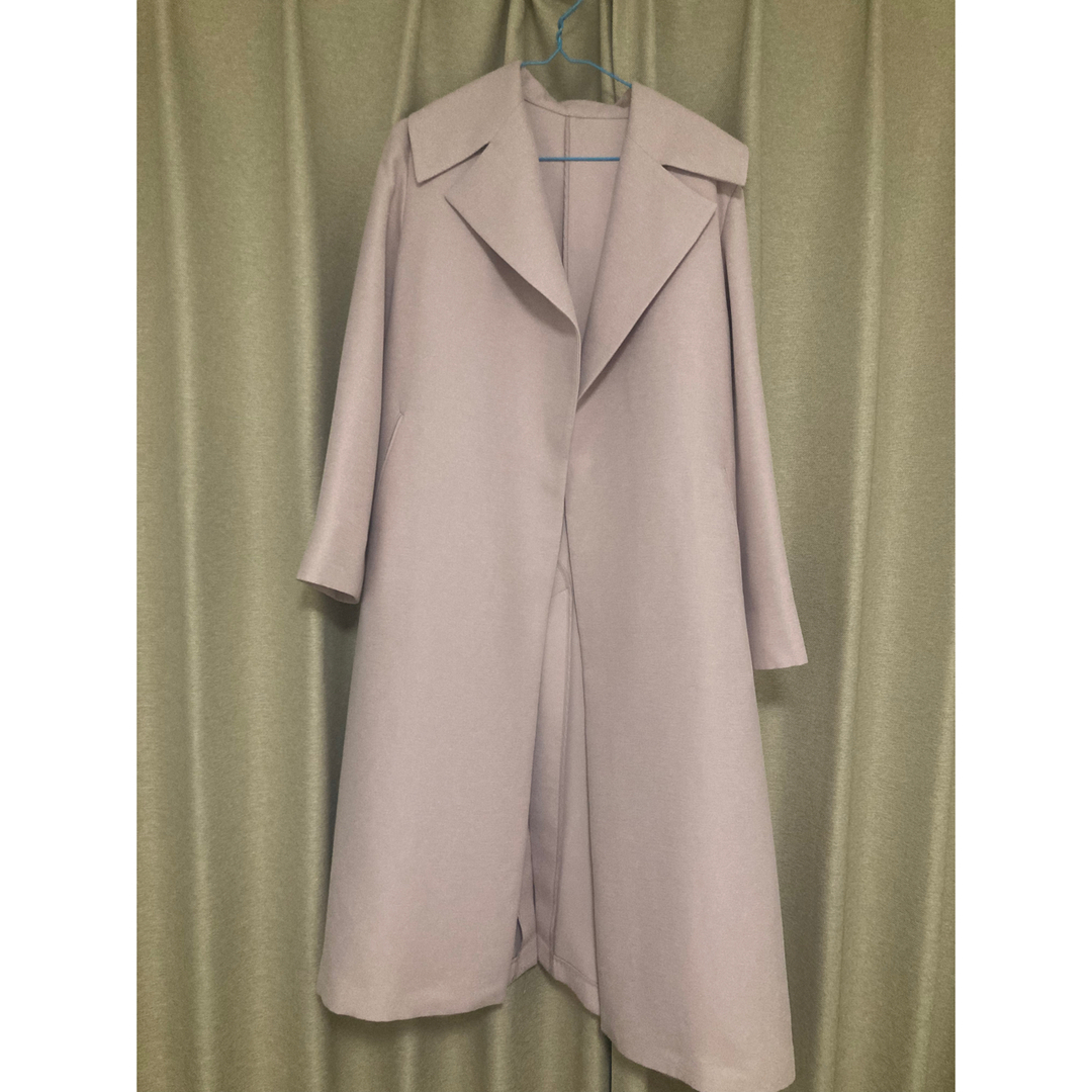 Noble(ノーブル)のnoble トリプルクロスワイドカラーロングコート ピンク　36サイズ レディースのジャケット/アウター(ロングコート)の商品写真