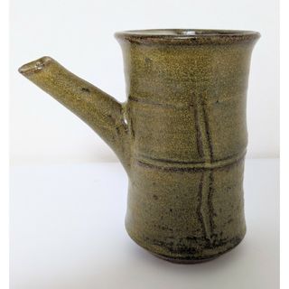 茶道具 膳所焼 淡海ぜぜ 茶碗 流れ釉抹茶碗 遠州七窯 共箱☆美品☆の