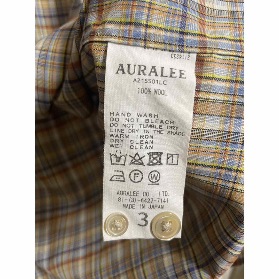 AURALEE(オーラリー)のWASHABLE SUPER LIGHT WOOL CHECK SHIRTS メンズのトップス(シャツ)の商品写真