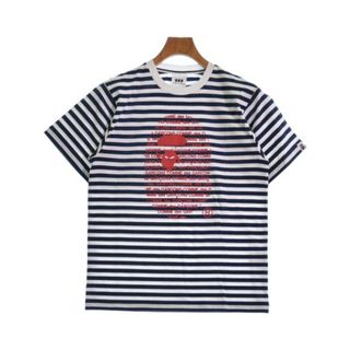 アベイシングエイプ(A BATHING APE)のA BATHING APE Tシャツ・カットソー M 紺x白(ボーダー) 【古着】【中古】(Tシャツ/カットソー(半袖/袖なし))