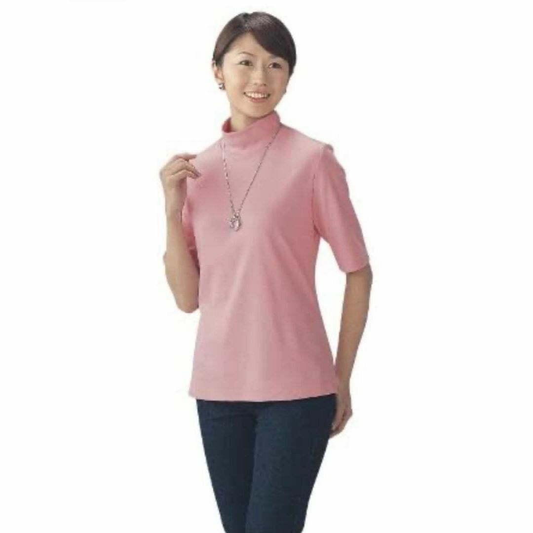残り1点！汗染み防止着やせTシャツ ピンク S レディースのトップス(Tシャツ(半袖/袖なし))の商品写真