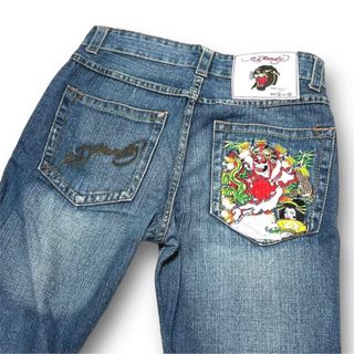 エドハーディー(Ed Hardy)のEd Hardy エドハーディー スカル 刺繍 ストレート サイズ32(デニム/ジーンズ)