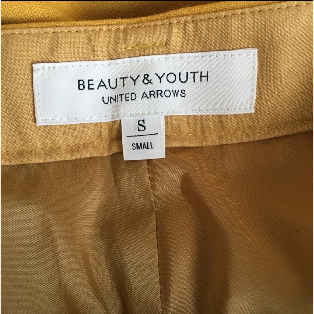 BEAUTY&YOUTH UNITED ARROWS(ビューティアンドユースユナイテッドアローズ)の専用　美品⭐︎ビューティーアンドユース　ワイドパンツ　イエロー　S レディースのパンツ(カジュアルパンツ)の商品写真