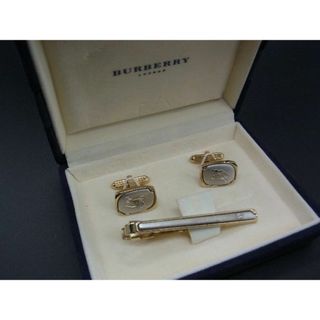 バーバリー(BURBERRY)のBURBERRY バーバリー カフリンクス カフスボタン タイピン アクセサリー 2点セット 紳士 メンズ シルバー系×ゴールド系 DE0115(その他)