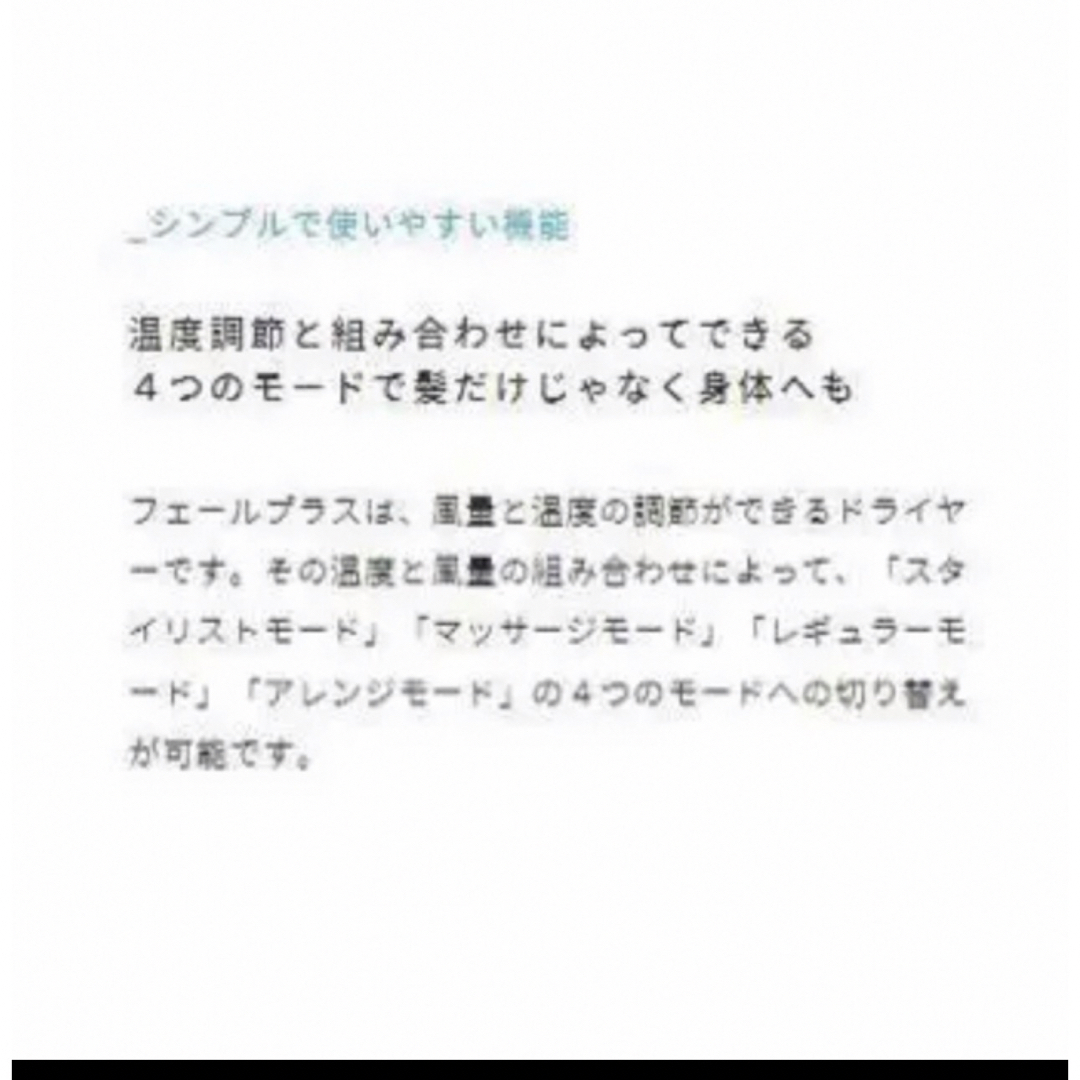 FEIL plas ドライヤー スマホ/家電/カメラの美容/健康(ドライヤー)の商品写真