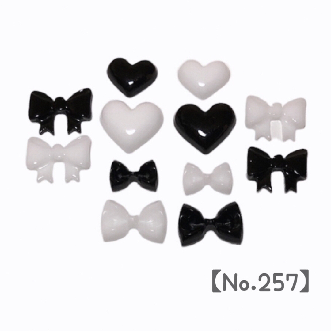 No.257 ぷっくり ハート リボンパーツ ハンドメイド 3D コスメ/美容のネイル(ネイル用品)の商品写真