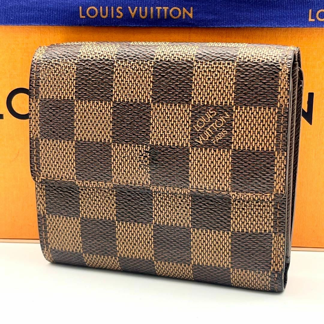 LOUIS VUITTON(ルイヴィトン)のルイヴィトン 3つ折り財布 ダミエ 茶 ポルトモネビエカルトクレディ レディースのファッション小物(財布)の商品写真