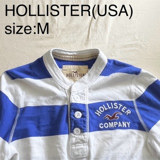 ホリスター(Hollister)のHOLLISTER(USA)ビンテージボーダーヘンリーネックシャツ(Tシャツ/カットソー(七分/長袖))