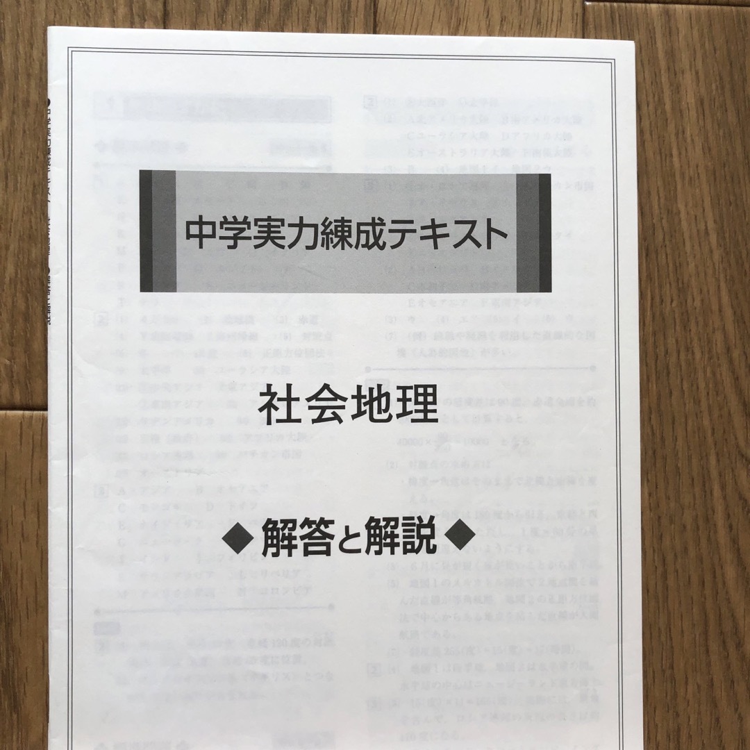 中学実力錬成テキスト 社会 地理 新訂版 エンタメ/ホビーの本(語学/参考書)の商品写真