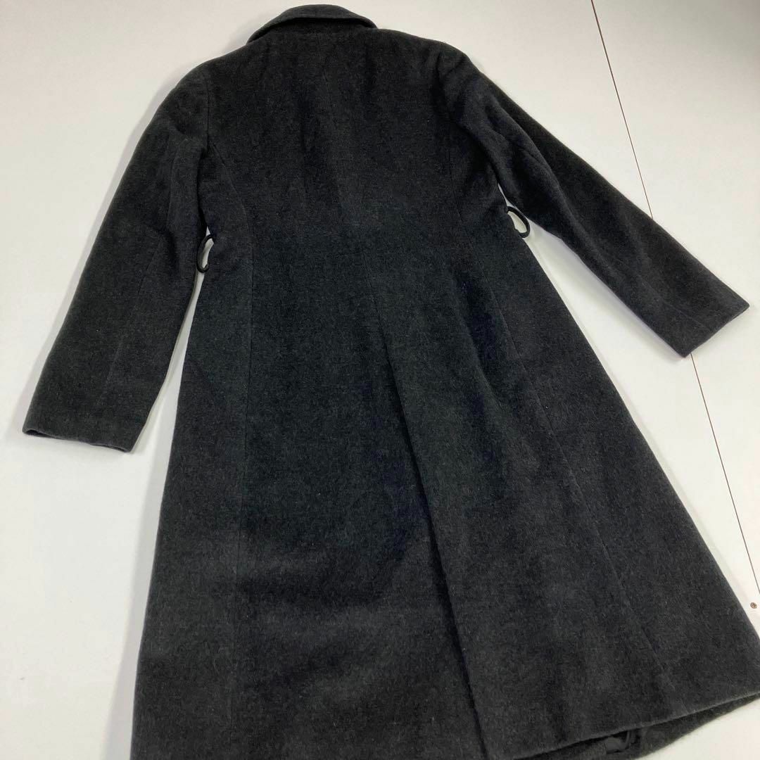 ef-de(エフデ)のef-de エフデ　アンゴラ　ブラック　ロングコート　古着女子 レディースのジャケット/アウター(ロングコート)の商品写真