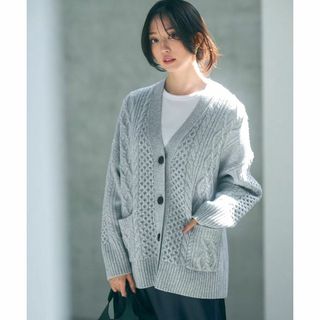 ニジュウサンク(23区)の今季新品23区★【杏さん着用/洗える】ウールカシミヤ アランパターンカーディガン(カーディガン)