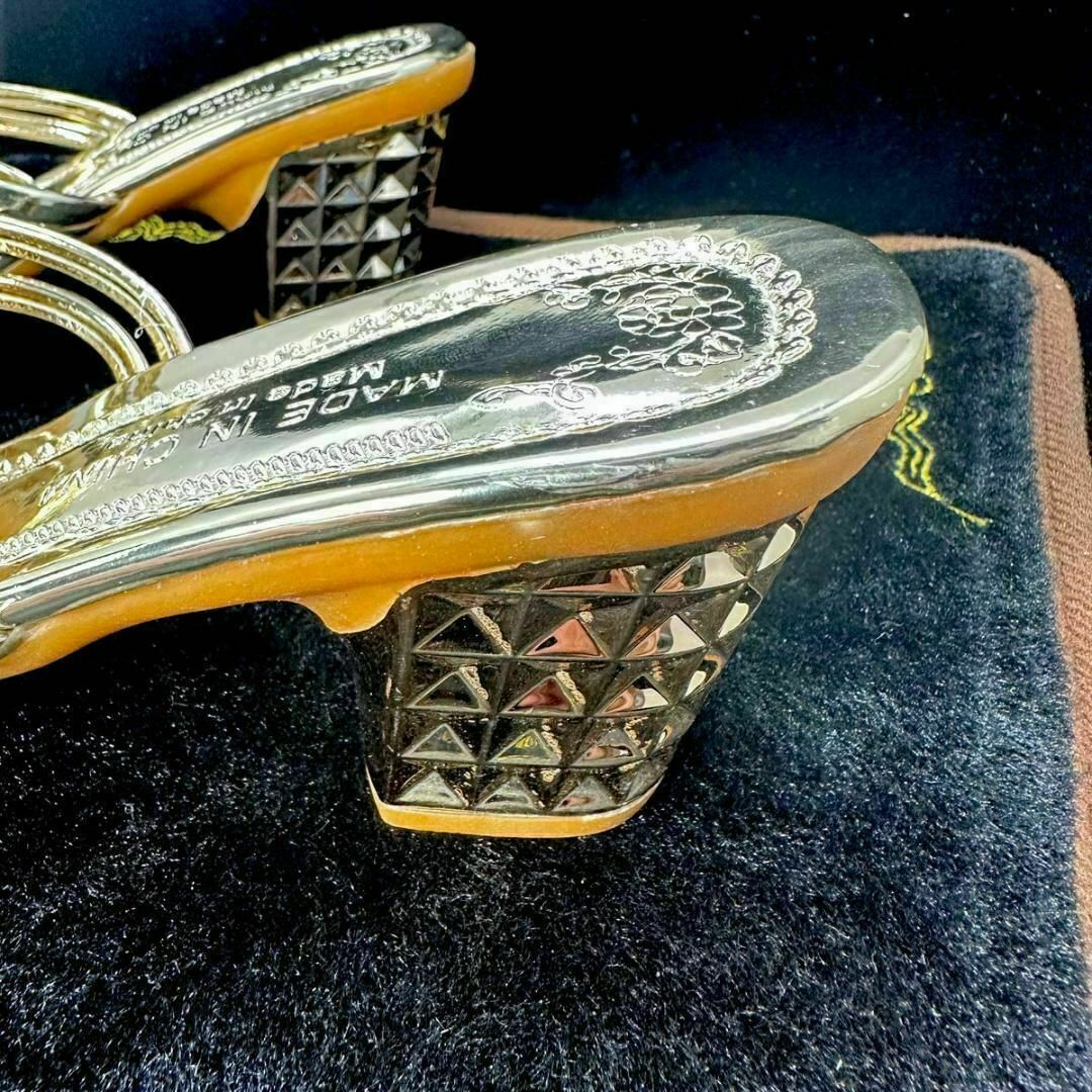 サンダル　ミュール　ゴールド　楽ちん　コンサバ　オトナ女子　23cm レディースの靴/シューズ(サンダル)の商品写真