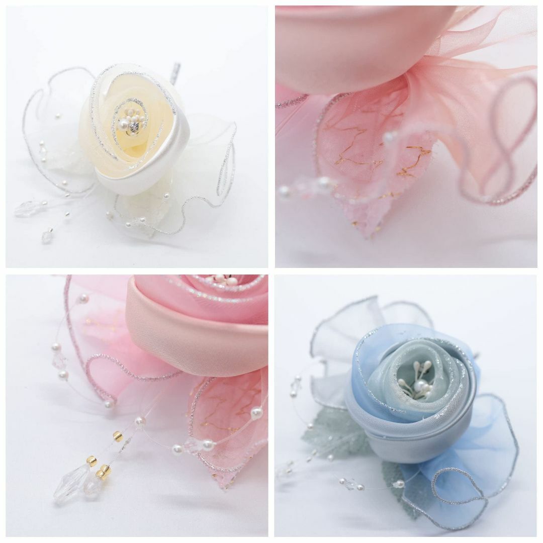 【色: ピンク（1輪巻きバラ）】コサージュ フォーマル 日本製 結婚式 母 親族 レディースのアクセサリー(その他)の商品写真