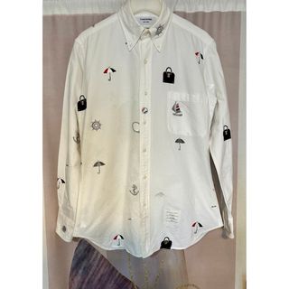 トムブラウン(THOM BROWNE)のトムブラウン トリコロール トラベル 刺繍 ホップサックシャツ 日本製(シャツ)