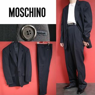 モスキーノ(MOSCHINO)の【極美品】MOSCHINO 上質ウール ツータック ロゴボタン セットアップ(セットアップ)