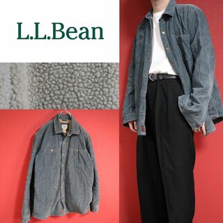 【希少】L.L.Bean ロゴボタン 革タグデザイン コーデュロイボアジャケット
