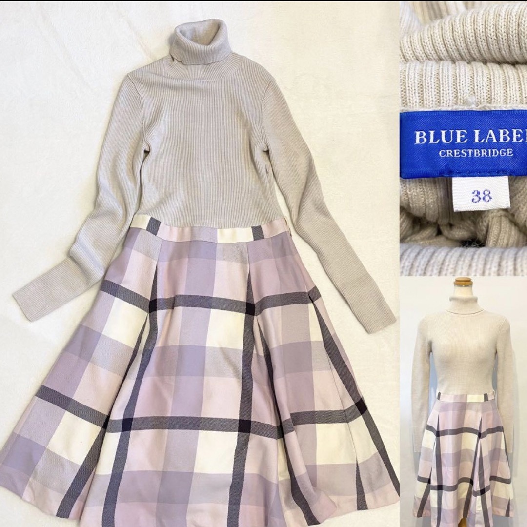 BLUE LABEL CRESTBRIDGEドッキングワンピース　タートルネック | フリマアプリ ラクマ