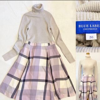 ブルーレーベルクレストブリッジ(BLUE LABEL CRESTBRIDGE)のBLUE LABEL CRESTBRIDGEドッキングワンピース　タートルネック(ひざ丈ワンピース)