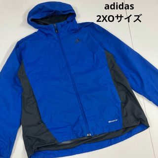 アディダス(adidas)のadidas アディダス　ナイロンジャケット　2XO ブルー　古着(ナイロンジャケット)