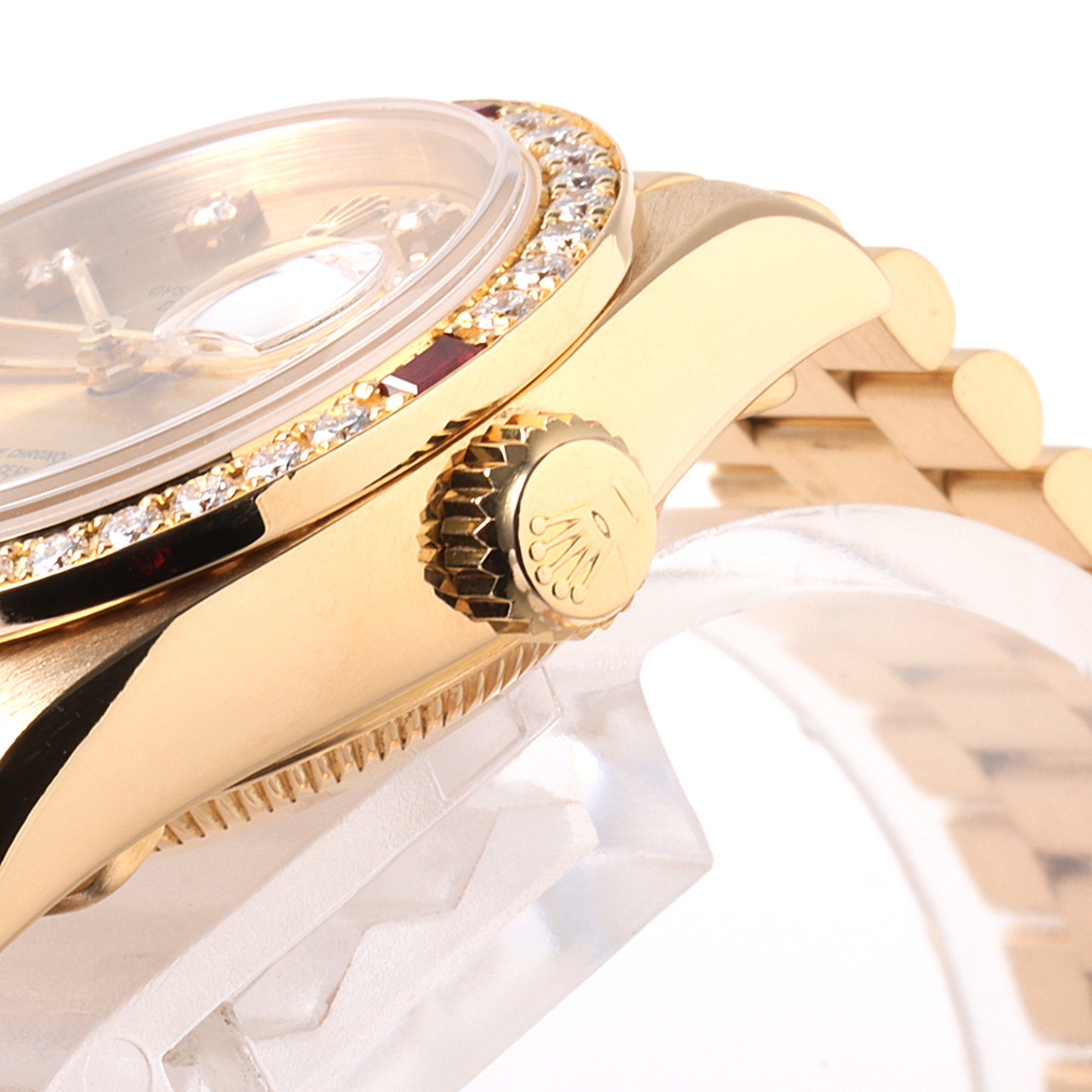 ROLEX(ロレックス)のロレックス デイトジャスト ベゼルダイヤ/4Pルビー 10Pダイヤ 69068G シャンパン E番 レディース 中古 腕時計 レディースのファッション小物(腕時計)の商品写真