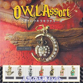 OWL Assort フクロウキラキラチャーム クリエイションコム【５種セット】(キャラクターグッズ)