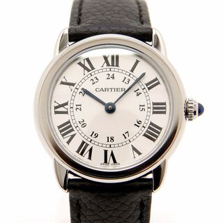 カルティエ(Cartier)の美品 CARTIER 腕時計 ロンドソロ RONDE SOLO ドゥ カルティエ SM WSRN0019 白文字盤 レディース QZ 革ベルト クォーツ 電池式(腕時計)
