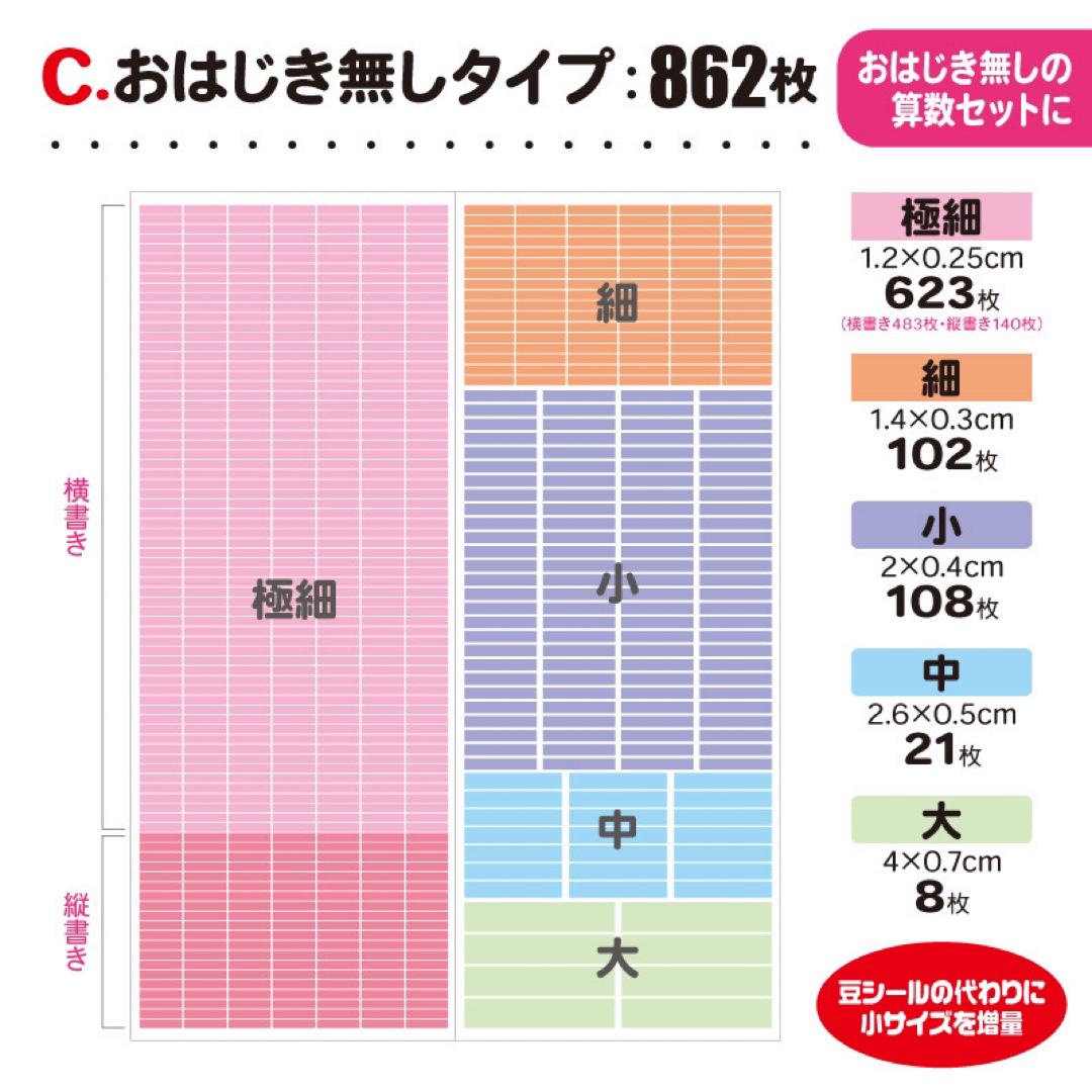 ☆セット割対象☆算数セット　お名前シール　小学校　オーダー　入学　耐水防水 ハンドメイドのキッズ/ベビー(ネームタグ)の商品写真