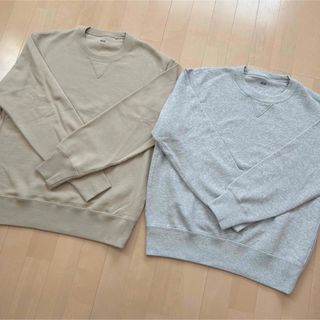 ユニクロ(UNIQLO)のUNIQLO ユニクロ 2点まとめ売り 新品 スウェットシャツ グレー ベージュ(スウェット)