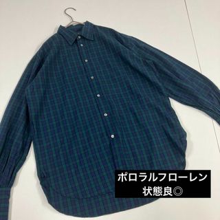 ポロラルフローレン(POLO RALPH LAUREN)のポロラルフローレン　袖プリーツ　チェックシャツグリーン　ネイビー　袖クシュクシュ(シャツ/ブラウス(長袖/七分))