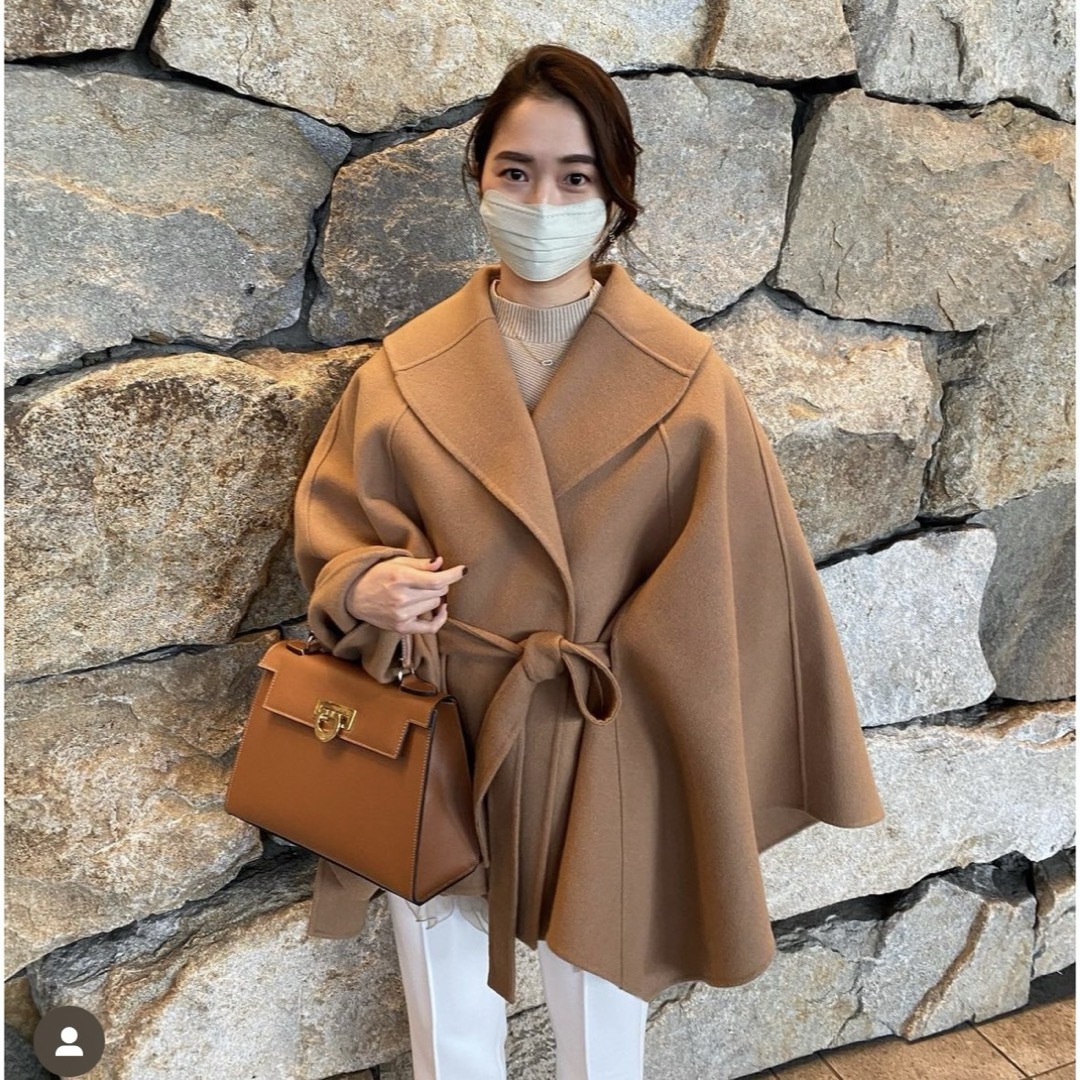 ánuans(アニュアンス)の最終値下げ： L'Or Irregular hem cape coat レディースのジャケット/アウター(ポンチョ)の商品写真