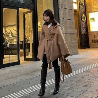 PLAIN PEOPLE - 美品☆プレインピープル ポンチョ カシミヤ 黒の通販 ...