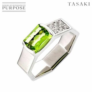 タサキ(TASAKI)のタサキ TASAKI 15号 リング ペリドット ダイヤ 0.08ct K18 WG ホワイトゴールド 750 指輪 田崎真珠 八角形 VLP 90216756(リング(指輪))