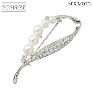 ミキモト(MIKIMOTO)のミキモト MIKIMOTO アコヤ真珠 7.0-4.9mm ダイヤ 0.88ct ブローチ K18 WG ホワイトゴールド 750 パール VLP 90217511(ブローチ/コサージュ)