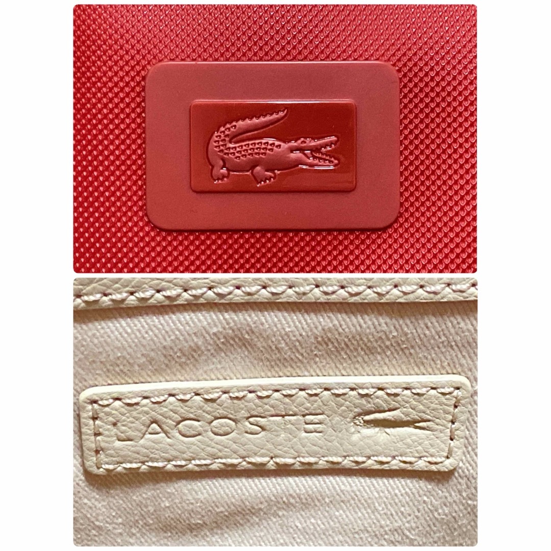 LACOSTE(ラコステ)の【美品】ラコステ トートバッグ ショルダーバッグ メンズ レディース レッド メンズのバッグ(トートバッグ)の商品写真