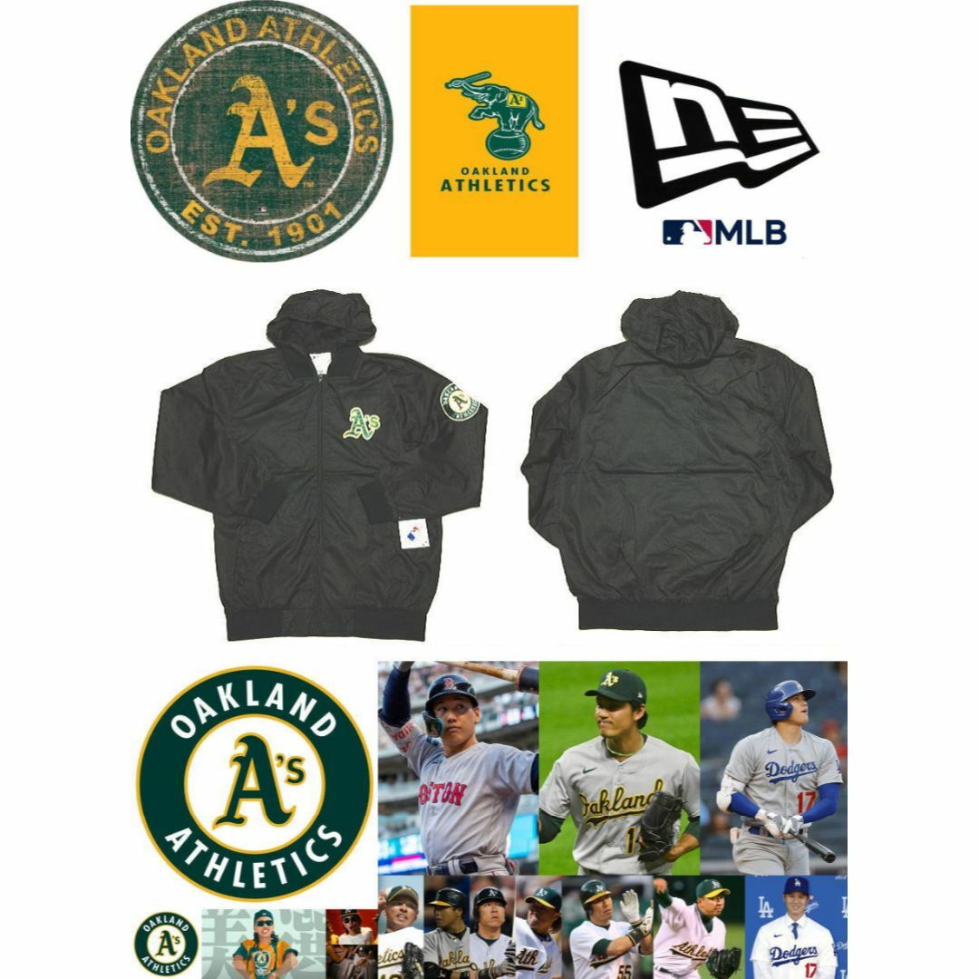 MLB(メジャーリーグベースボール)のアスレチックス スタジャン MLB JH DESIGN ナイロンジャケット2XL メンズのジャケット/アウター(ナイロンジャケット)の商品写真