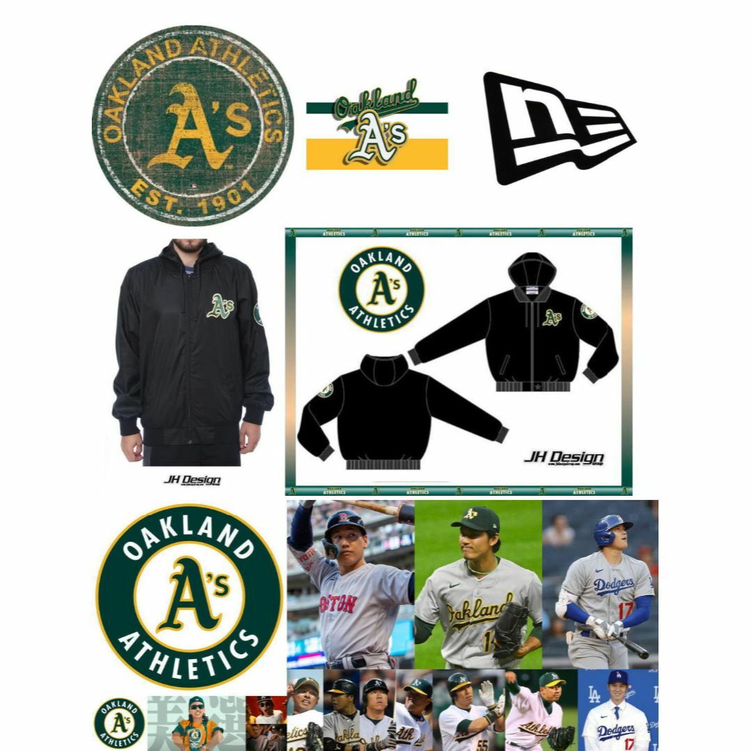 MLB(メジャーリーグベースボール)のアスレチックス スタジャン MLB JH DESIGN ナイロンジャケット2XL メンズのジャケット/アウター(ナイロンジャケット)の商品写真