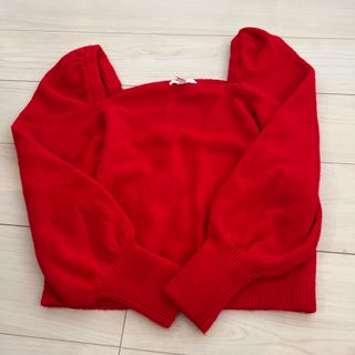 エイチアンドエム(H&M)のh&m 赤　トップス(ニット/セーター)