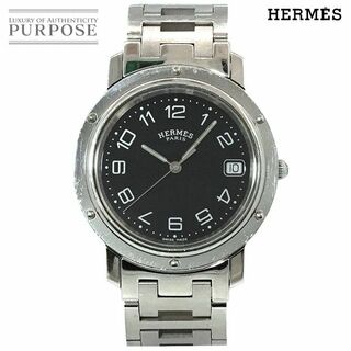 エルメス(Hermes)のエルメス HERMES クリッパー CL6 710 ヴィンテージ メンズ 腕時計 デイト ブラック 文字盤 クォーツ ウォッチ Clipper VLP 90224338(腕時計(アナログ))