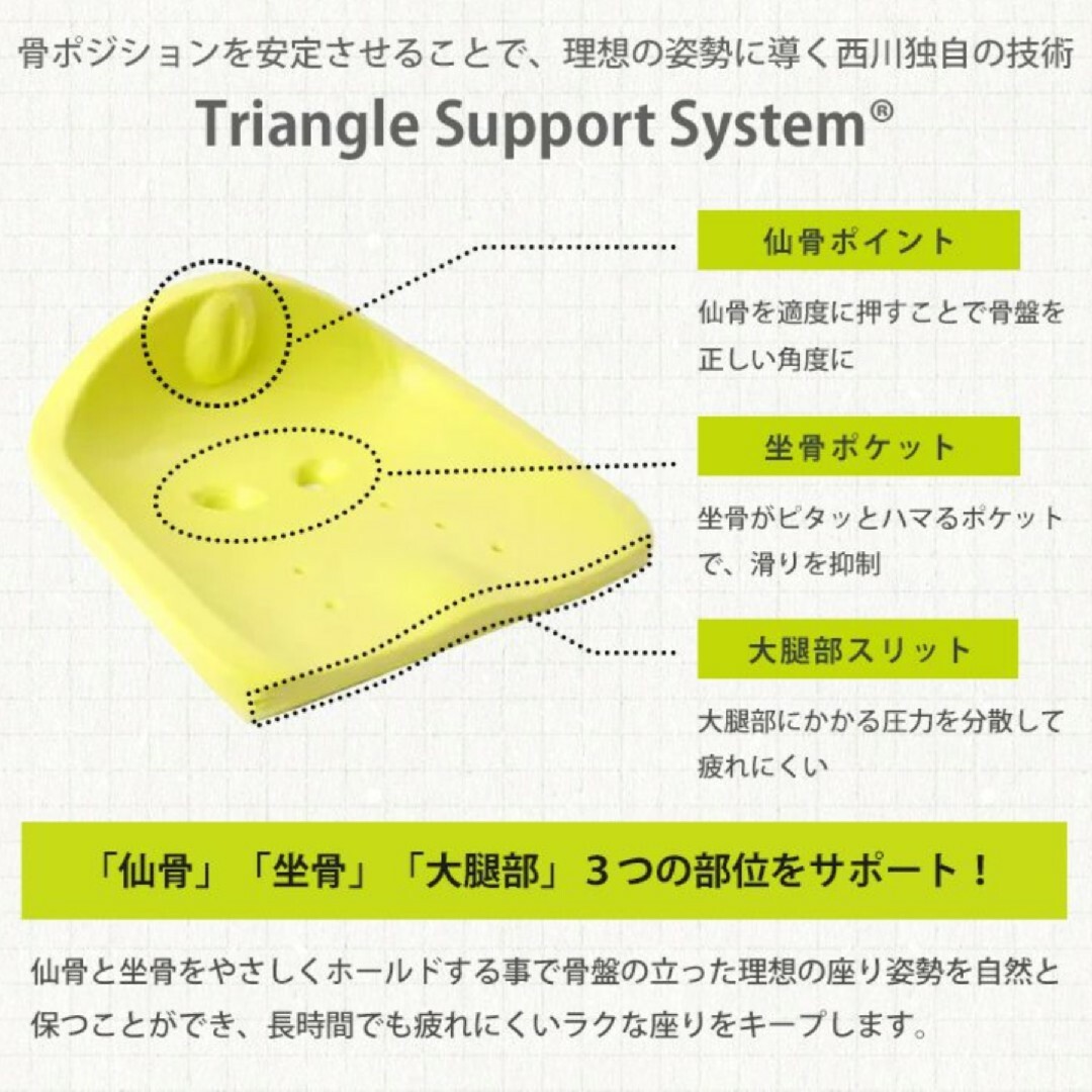 西川(ニシカワ)の西川 ニシカワ Keeps キープス 骨盤サポート　ブラック　新品　送料込み インテリア/住まい/日用品のインテリア小物(クッション)の商品写真