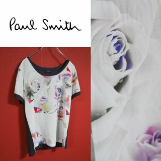 ポールスミス(Paul Smith)の【モード】Paul Smith Black 花柄 グラフィックデザイン Tシャツ(Tシャツ(半袖/袖なし))