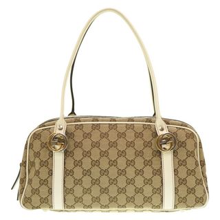 グッチ(Gucci)の新品同様 グッチ GGツインズ 232958 ショルダーバッグ GGキャンバス/レザー ブラウン 0035【中古】GUCCI(ショルダーバッグ)