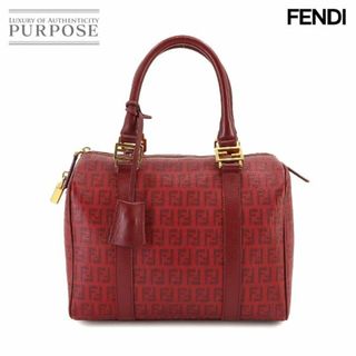 フェンディ(FENDI)のフェンディ FENDI ズッキーノ スモール ボストン バッグ PVC レザー レッド 8BL068 VLP 90223566(ハンドバッグ)