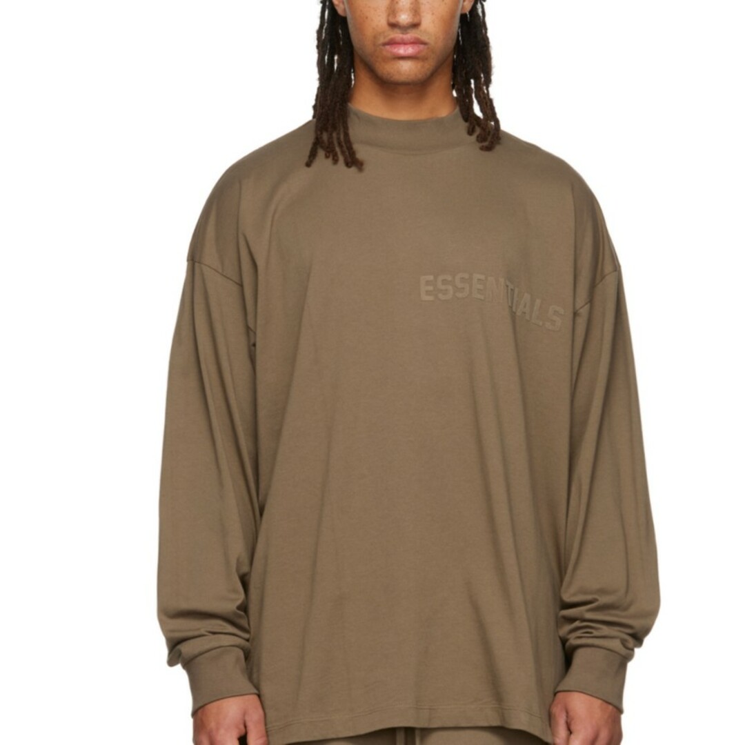 FEAR OF GOD(フィアオブゴッド)のFOG ESSENTIALS  ロンT 正規品 オーバーサイズ S ブラウン メンズのトップス(Tシャツ/カットソー(七分/長袖))の商品写真