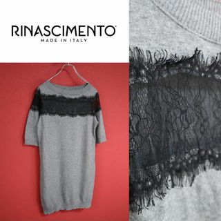 リナシメント(RINASCIMENTO)の【希少デザイン】RINASCIMENTO フラワー 花柄 ロングニット セーター(ニット/セーター)