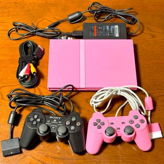 プレイステーション2(PlayStation2)の超美品！SONY PS2 SCPH-77000 PK コントローラー2台(家庭用ゲーム機本体)