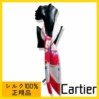 カルティエ(Cartier)のカルティエ　スカーフ　ジュエリー　ピンク　80センチ(バンダナ/スカーフ)